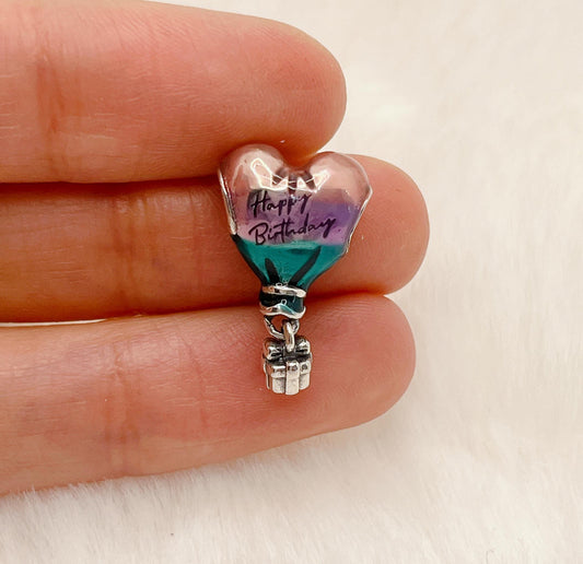 Happy Birthday Hot Air Balloon Charm