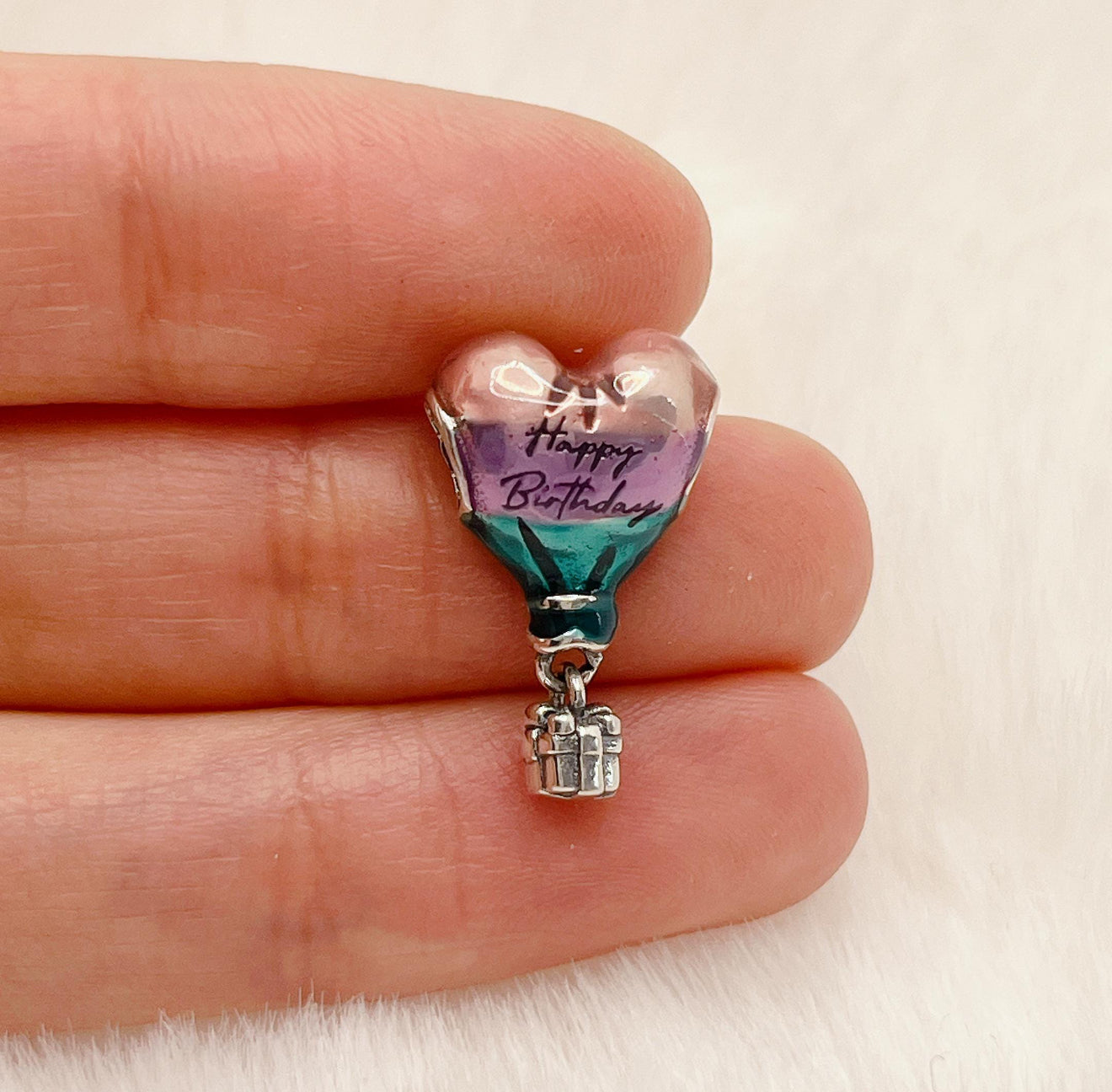 Happy Birthday Hot Air Balloon Charm